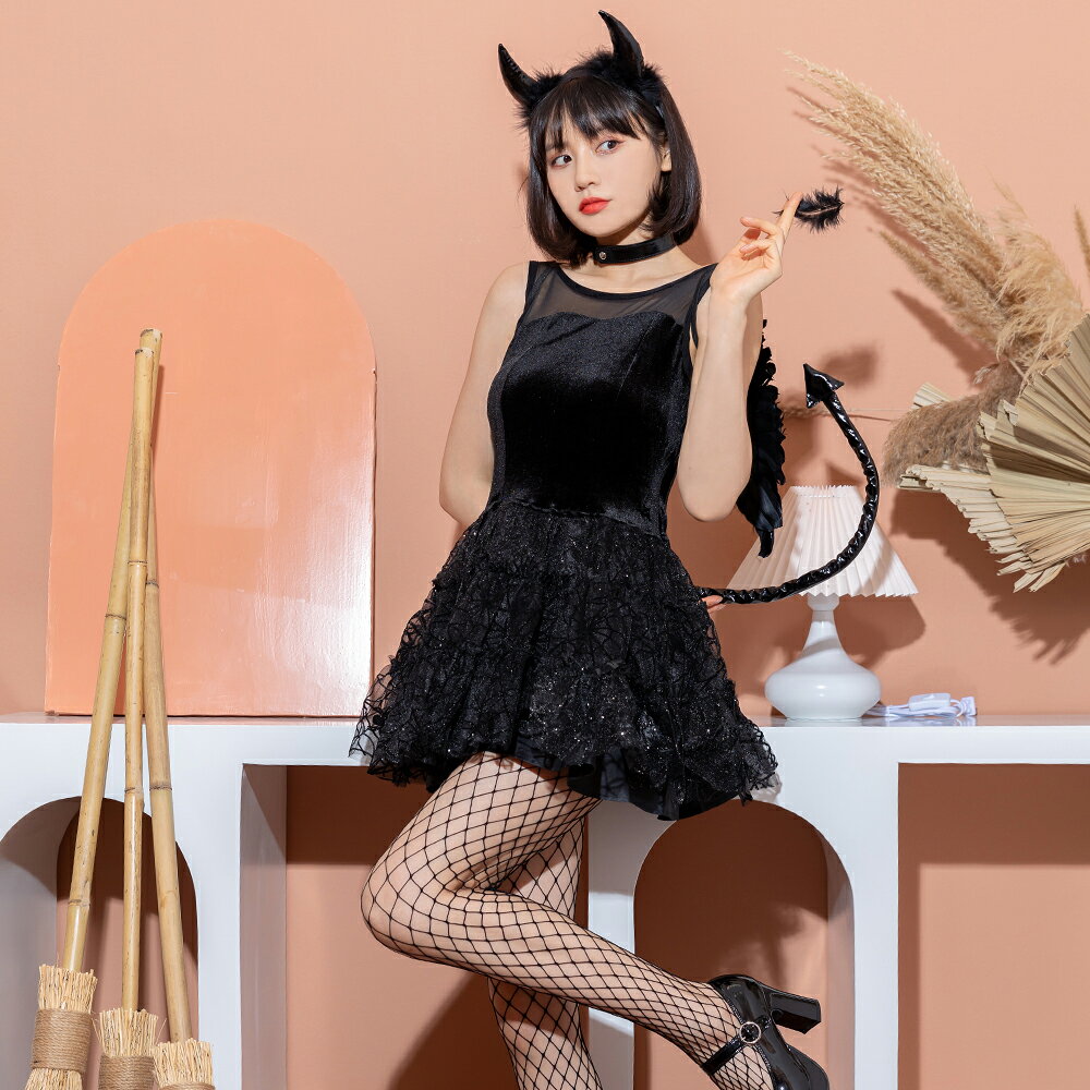 ハロウィン コスプレ 悪魔 デビル ドラキュラ ブラック 衣装 フルセット 双子 仮装 衣装 コスチューム こすぷれ コス おすすめ 可愛い 男ウケ セクシー 大きいサイズ 大人 レディース ハロウィンコスプレ コスプレ衣装 あす楽 可愛い コスプレ