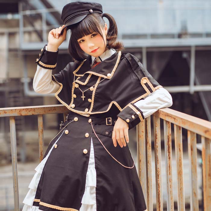 ハロウィン コスプレ ゴシック ゴスロリ パンク ロリータ ジャケット アウター スカート Lサイズ〜サイズ 衣装 制服 文化祭 学園祭 衣装 ハロウィンコスチューム ハロウィンコスプレ ワンピース コスプレ衣装 仮装 あす楽