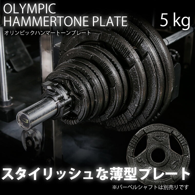 ボディメーカーのオリンピックハンマートーンプレート 5kg BODYMAKER ボディメーカー オリンピック プレート ハンマートーン トレーニング｜アングル3