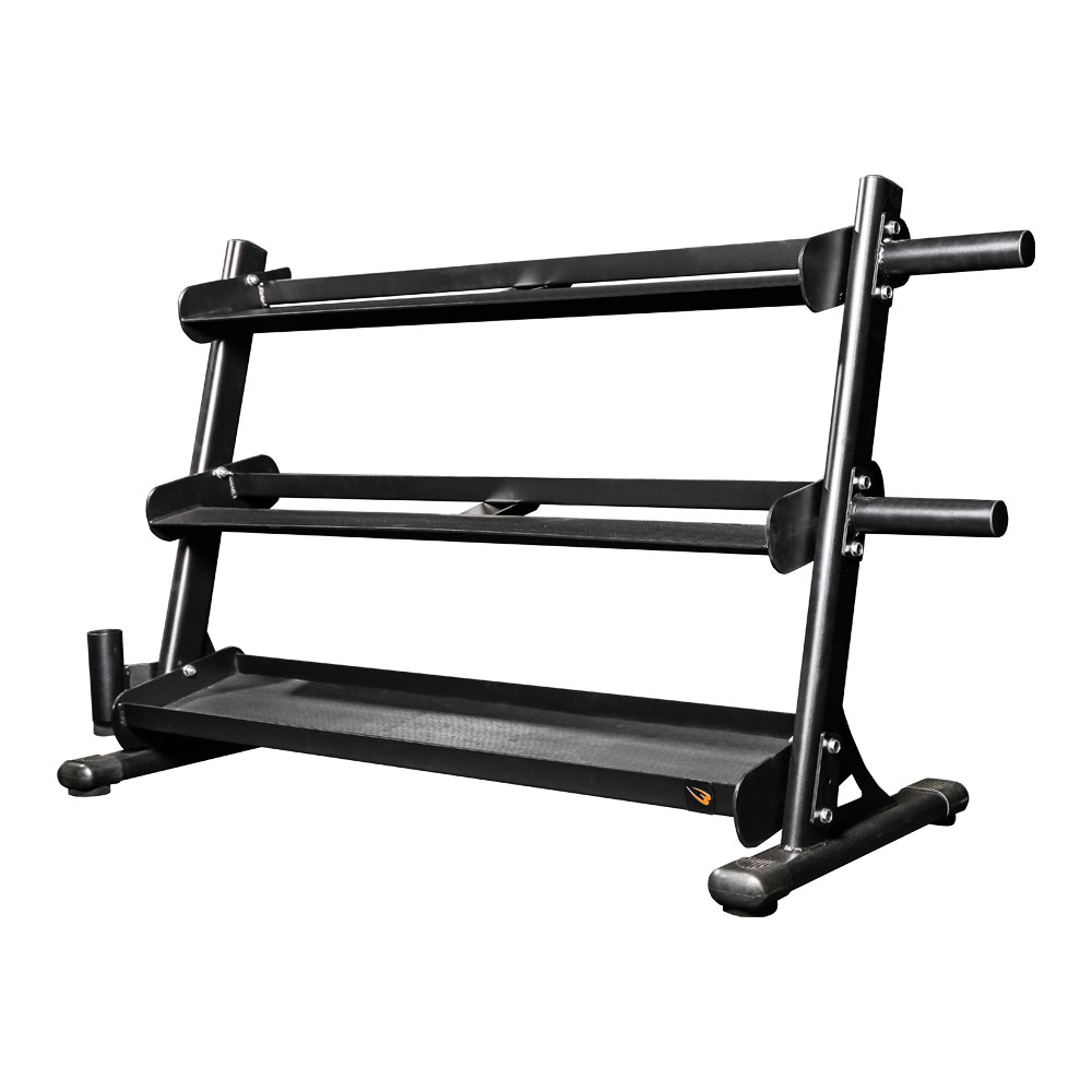 マルチダンベルラック BODYMAKER ボディメーカー TM227BK ダンベル ラック ジムダン クロームダンベル