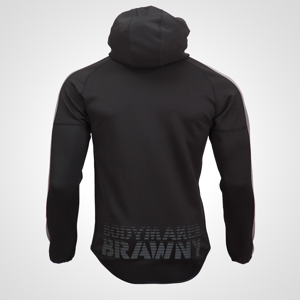 BODYMEKARBRAWNYウォームアップパーカーBODYMEKARBRAWNYウォームアップパーカーMブラックフード付きパーカーフィットGYMメンズおしゃれトレーニング機能性シルエットフーディ