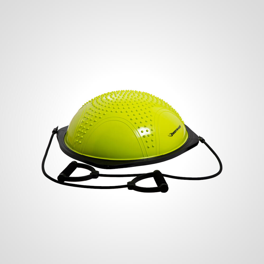 半円型フィットネスボール　チューブ付き2【BODYMAKER ボディメーカー】シェイプアップ ダイエット ジムボール バランスボール コアトレーニング インナーマッスル フィットネスボール バランス ピラティス 腹筋 姿勢 自宅で簡単格安セール情報　楽天　通販