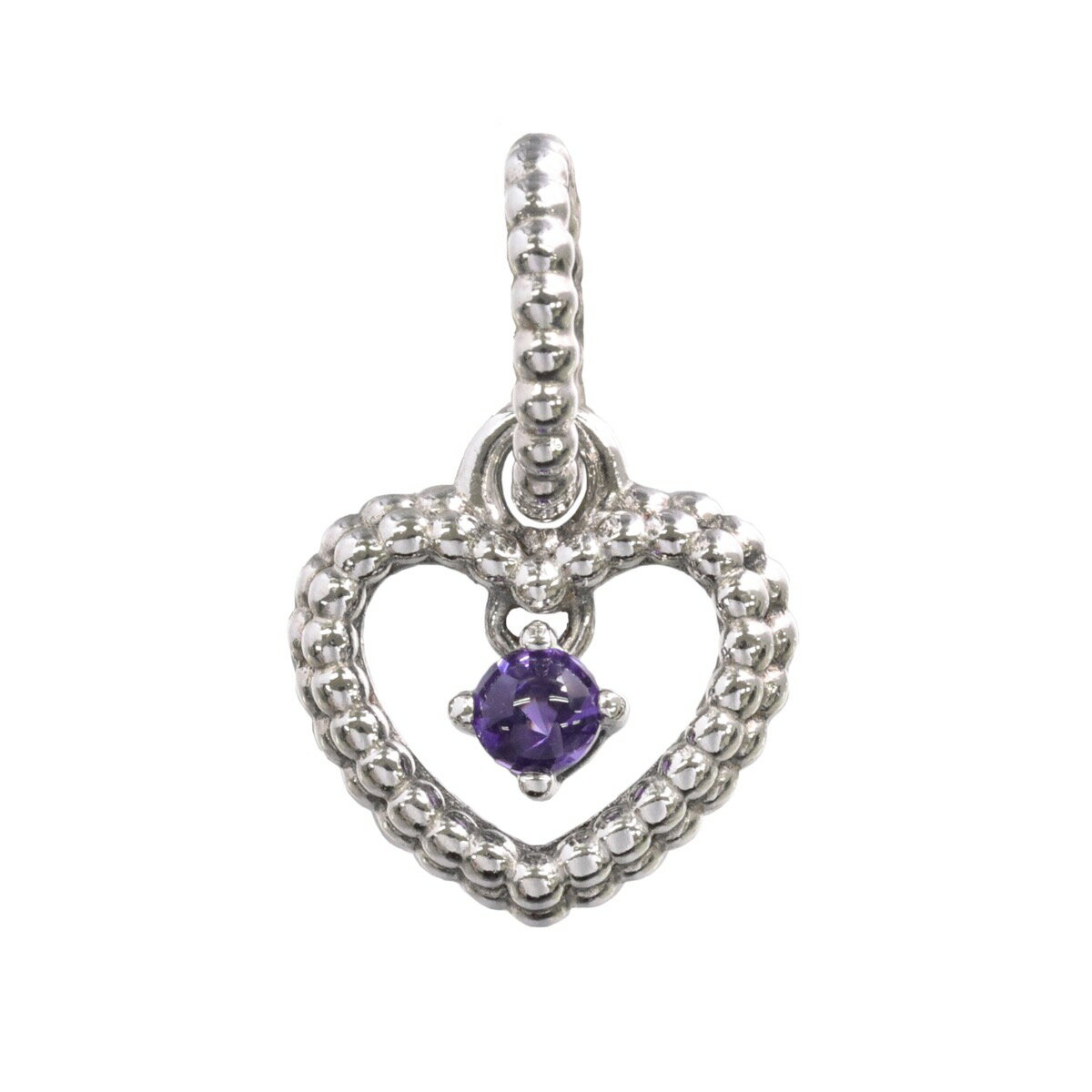PANDORA パンドラ チャーム Purple Beaded Heart Dangle 798854C03