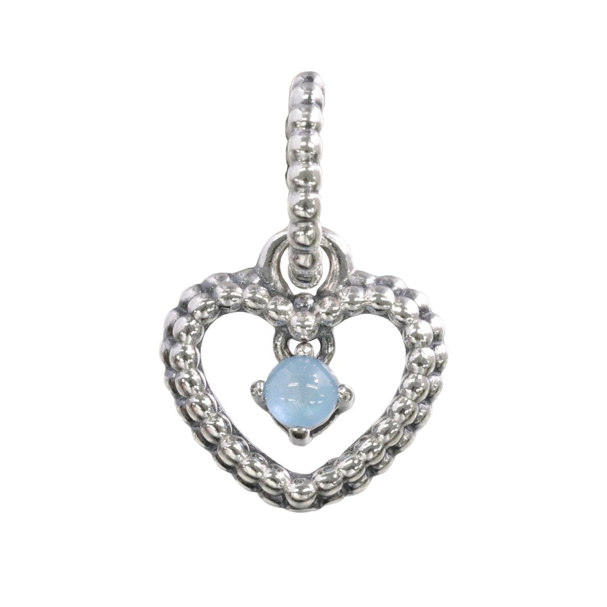 PANDORA パンドラ チャーム Sky Blue Beaded Heart Dangle 798854C07