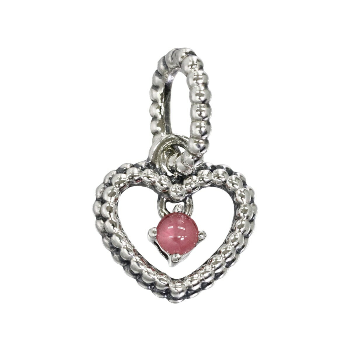 PANDORA パンドラ チャーム Petal Pink Beaded Heart Dangle Charm 798854C09