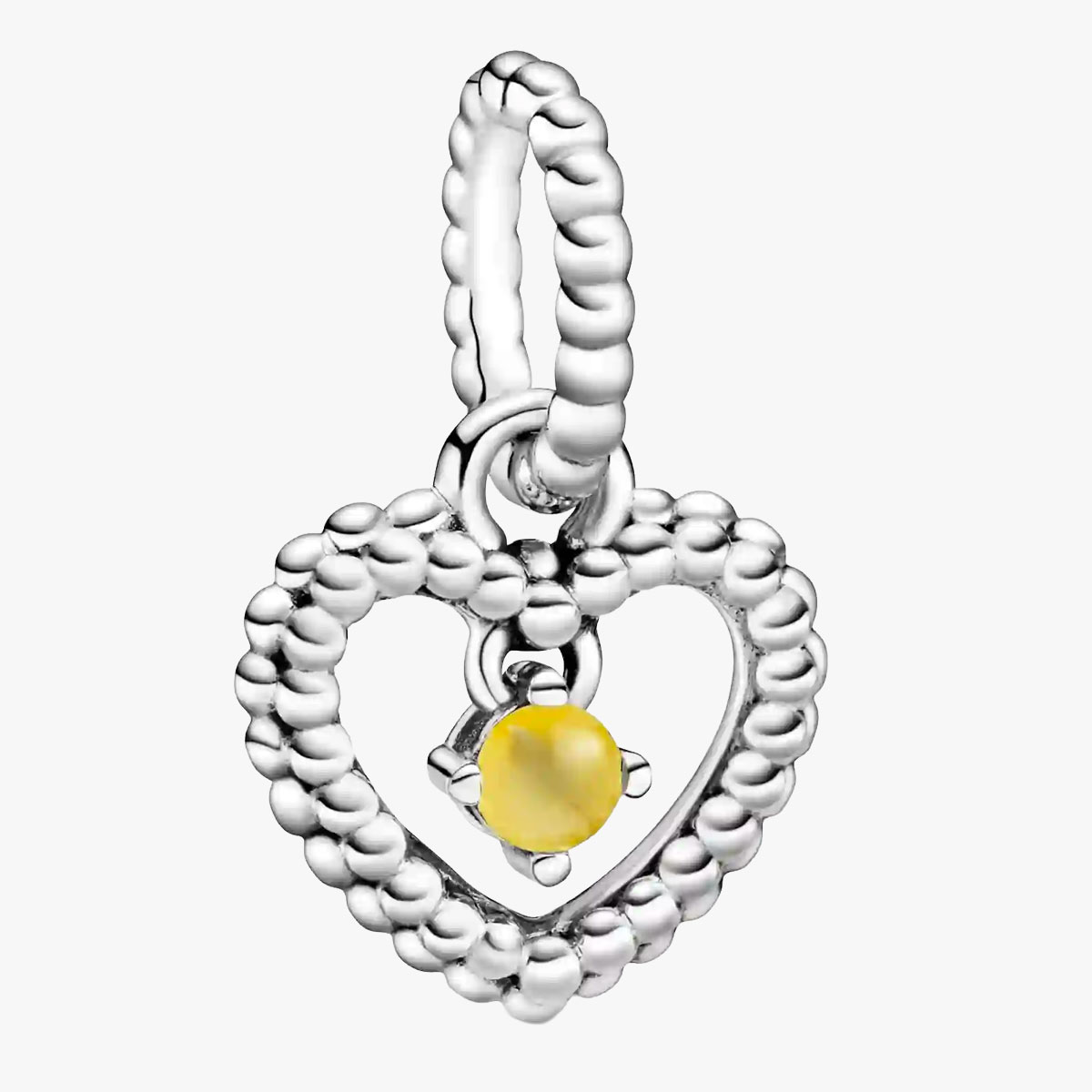 PANDORA パンドラ チャーム yellow Beaded Heart Dangle 798854C11
