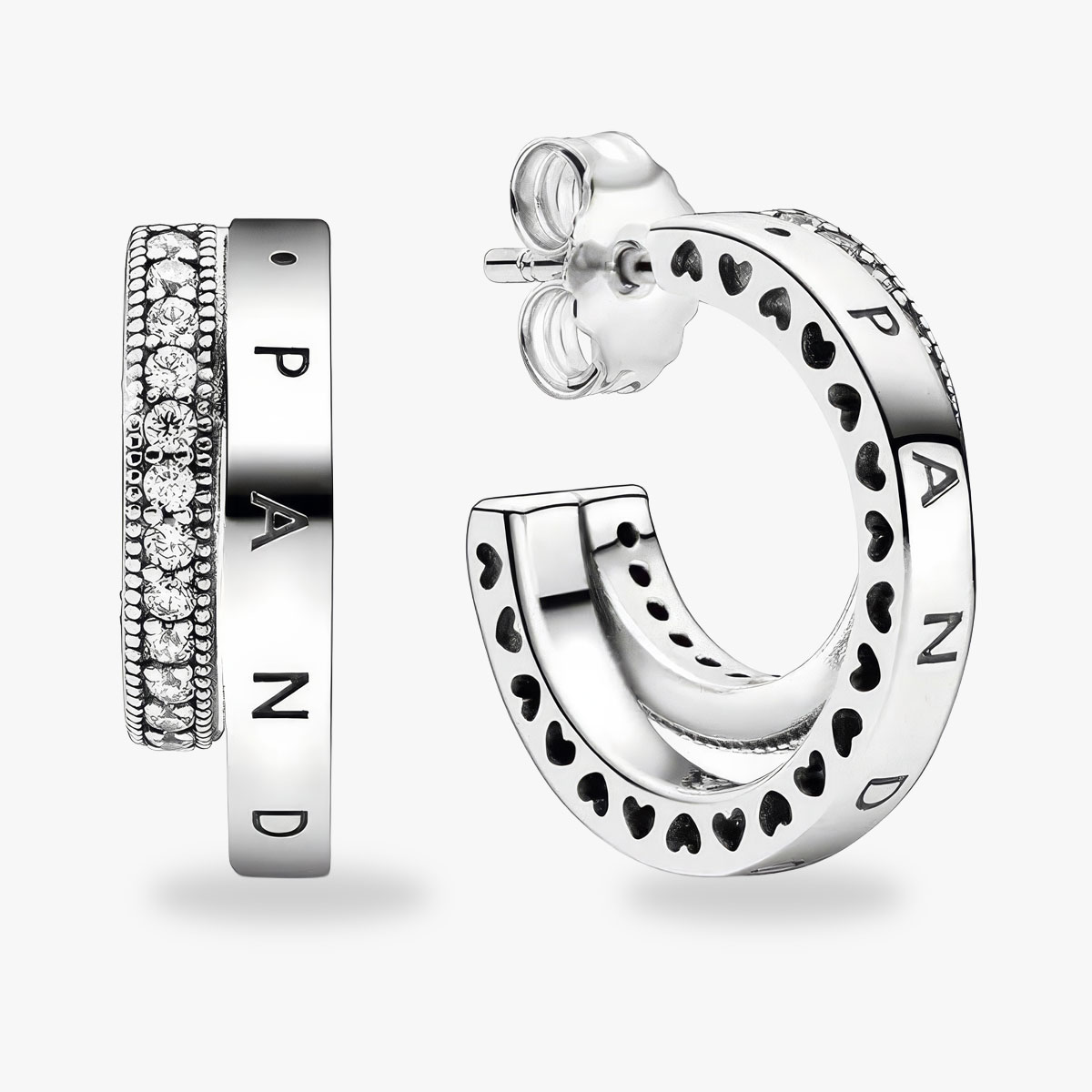乐天商城 - PANDORA パンドラ ピアス Pave Double Hoop Earring 299056C01