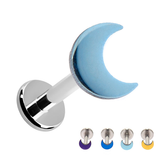 ボディピアス 金属アレルギー対応 18g 16g 14g 三日月 ピアス チタンピアス インターナル ラブレットスタッド 軟骨ピアス トラガスピアス ヘリックス マイクロダーマル