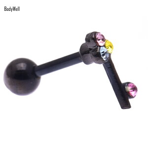 16Gカラフルストーン鍵KeyピアスストレートピアスボディピアスBodyWell