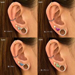 16Gカラバリ豊富全8カラーVハートストレートバーベル舌ピアスロブ軟骨ピアスボディピアスBodyWell