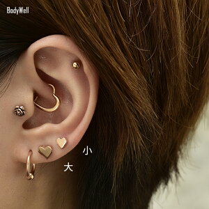 14Gカラバリ豊富全8カラーハートストレートバーベル舌ピアスロブ軟骨ピアスボディピアスBodyWell