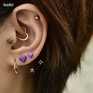 14Gカラバリ豊富全8カラーハートストレートバーベル舌ピアスロブ軟骨ピアスボディピアスBodyWell