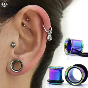 6G4G2Gチタンレインボーシングルフレアボディピアス【BodyWell】