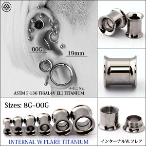 8G6G4Gハイグレード医療用チタンインターナルダブルフレアトンネルピアスボディピアス【BodyWell】