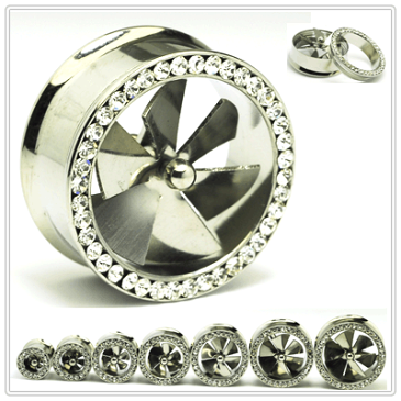 00G NEW ゴージャス プロペラ インターナル ダブルフレア ボディピアス (ボディーピアス)【BodyWell】