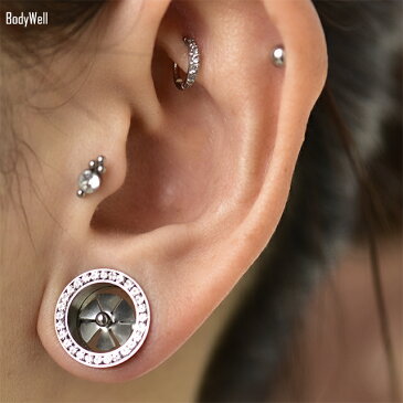 00G NEW ゴージャス プロペラ インターナル ダブルフレア ボディピアス (ボディーピアス)【BodyWell】