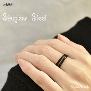 全3色細めステンレスリング金属アレルギー対応指輪メンズレディースペアアクセサリーペアリングBodyWell