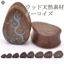 ボディピアス 17mm 19mm 22mm 24mm ティアドロップ ターコイズ ブラウンウッド プラグ 拡張ピアス(4)