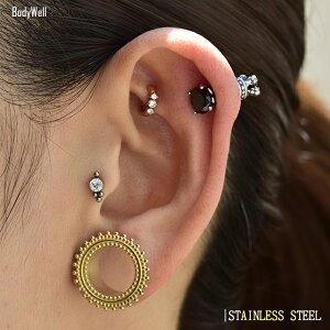18G2WAYリバーシブルブラックジルコニアCLAW爪ストレートピアスステンレスピアスピアス【BodyWell】