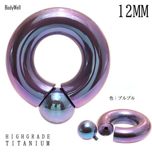 金属アレルギー対応ボディピアスリングピアス12mm(1/2")全5色アレルギーフリー高品質チタンホールに優しい付けやすいインターナルキャプティブリングピアス