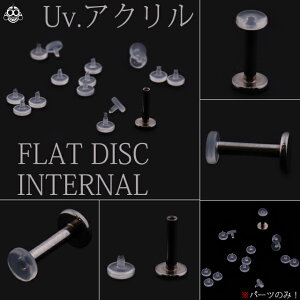 14G用インターナルネジ専用※パーツのみ販売※フラットディスク透明ピアスピアスパーツピアスキャッチ【BodyWell】