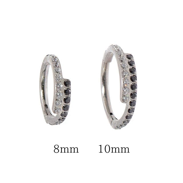 ボディピアス リング 軟骨ピアス 16G ワンタッチリング 2カラージルコニアピアス 金属アレルギー対応 チタンピアス セグメントリング ボディピ軟骨 ピアス なんこつぴあす Pierce リングピアス