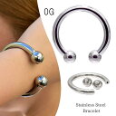 ステンレスブレスレット サーキュラーブレスレット シルバー ユニセックス バングル 0G ステンレス アクセサリー ブレスレット 金属アレルギー対応 ごつめ かっこいい