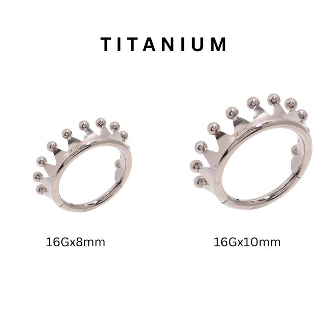金属アレルギー対応 王冠ピアス ボディピアス 16G クリッカー 軟骨ピアス ワンタッチピアス つけっぱなし チタンピアス リングピアス へリックス インナーコンク