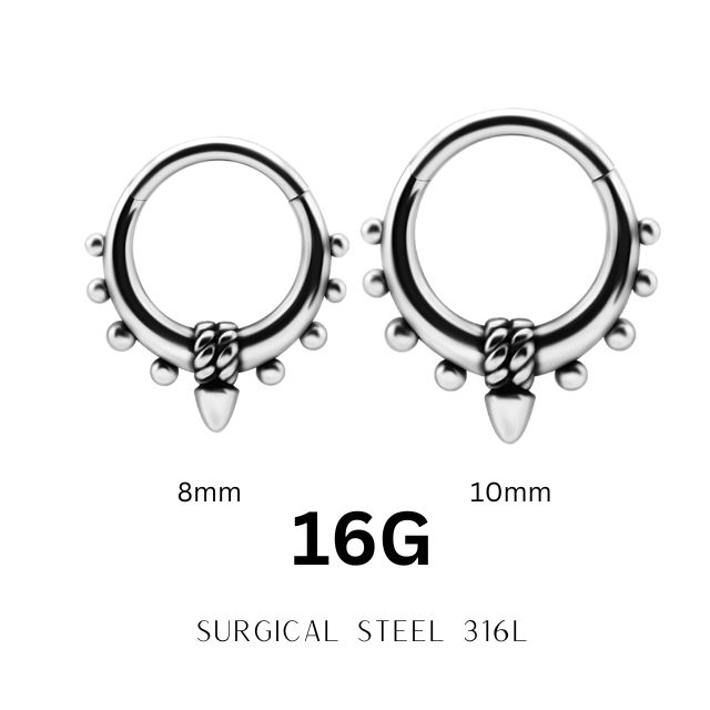 軟骨ピアス ボディピアス 16G クリッカー ワンタッチピアス 舵 マリン つけっぱなし ステンレスピアス リングピアス へリックス インナーコンク セプタム