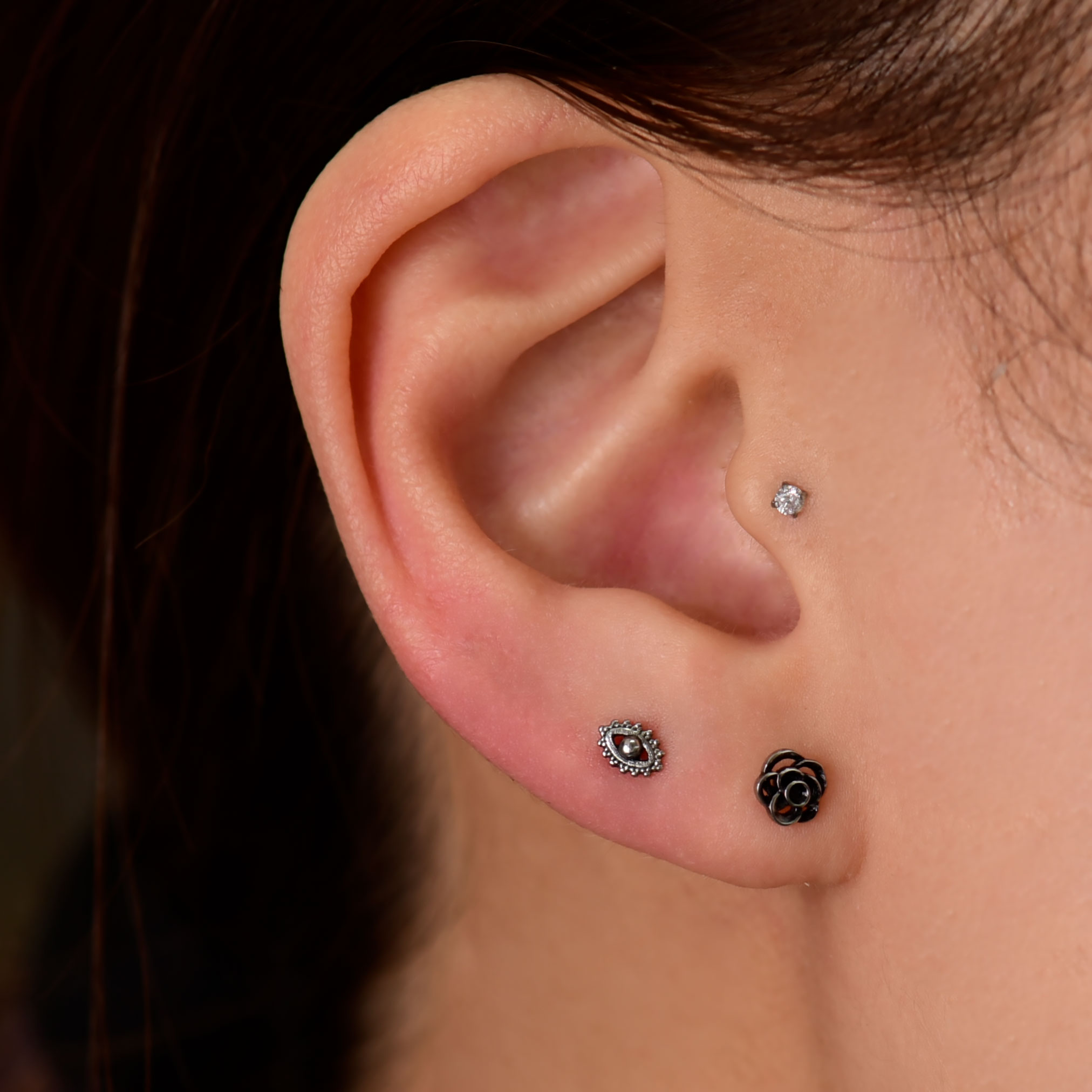 プッシュピアス 20G 18G 16G 14G EYE 目 ピアス ラブレットスタッド 金属アレルギー対応 チタンピアス つけっぱなし 拡張ピアス 軟骨ピアス ボディピアス