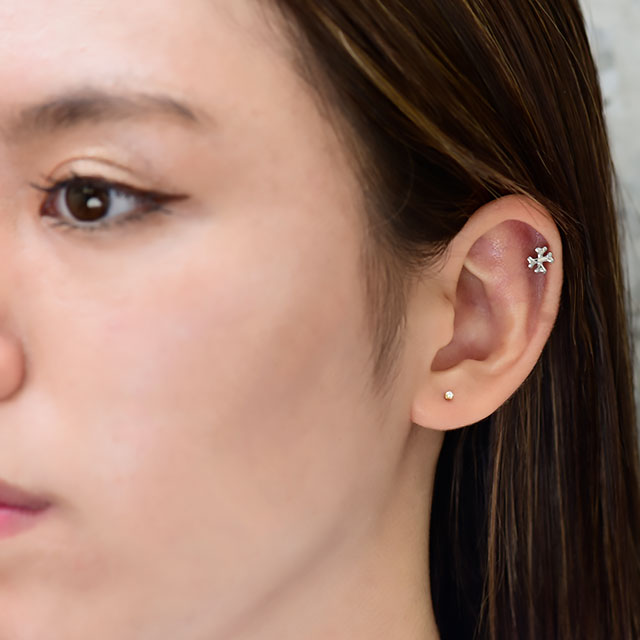 プッシュピアス 20g 18g 16g 14g 骨ピアス 金属アレルギー対応 つけっぱなし ラブレットスタッド ボディピアス ロブ 軟骨ピアス ヘリックス トラガス