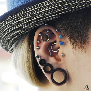 00Gマットブラックフレッシュトンネルホールボデイピアス【BodyWell】