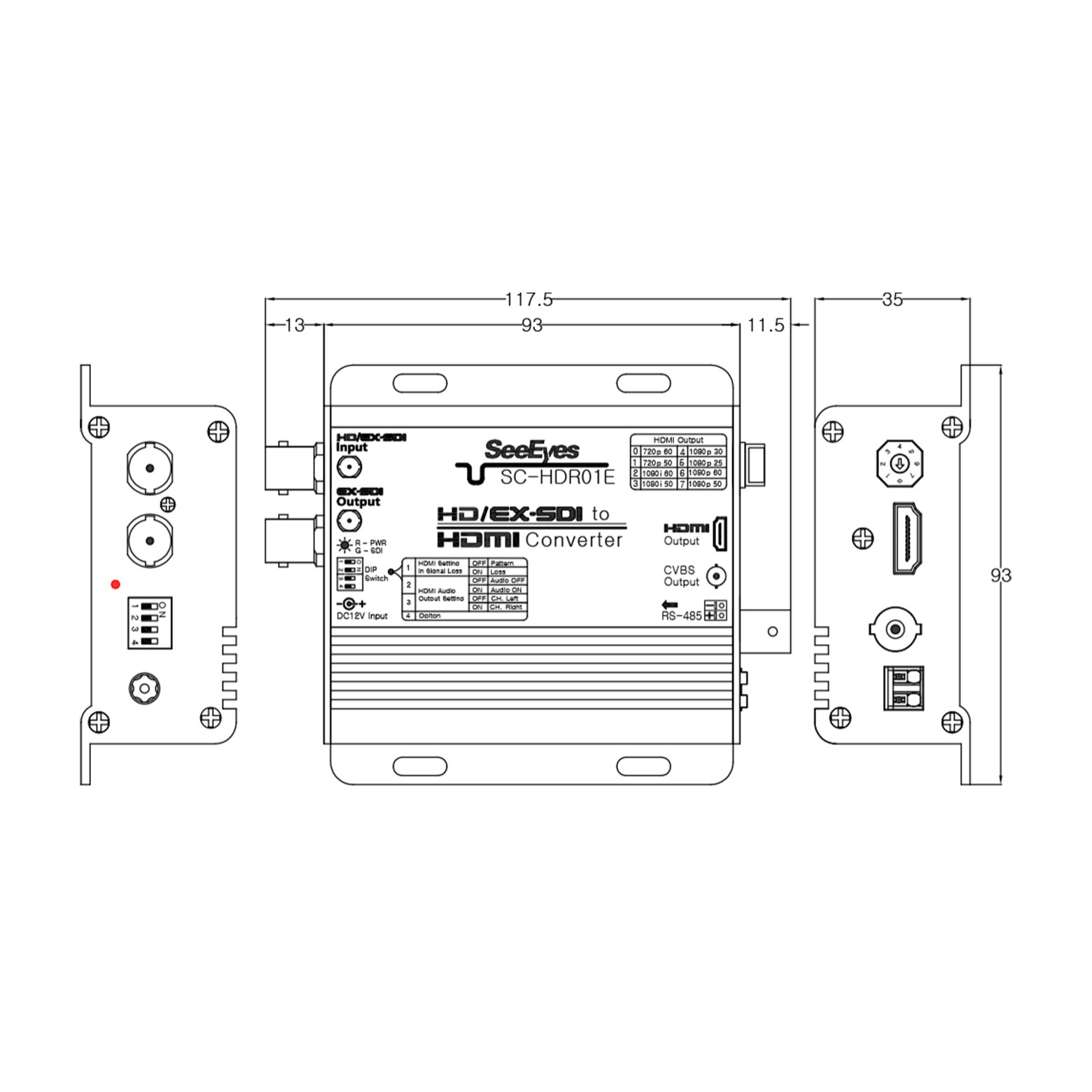 SeeEyes SC-HDR01E EX-SDI to HDMI コンバーター 防犯カメラ 映像出力 モニター接続