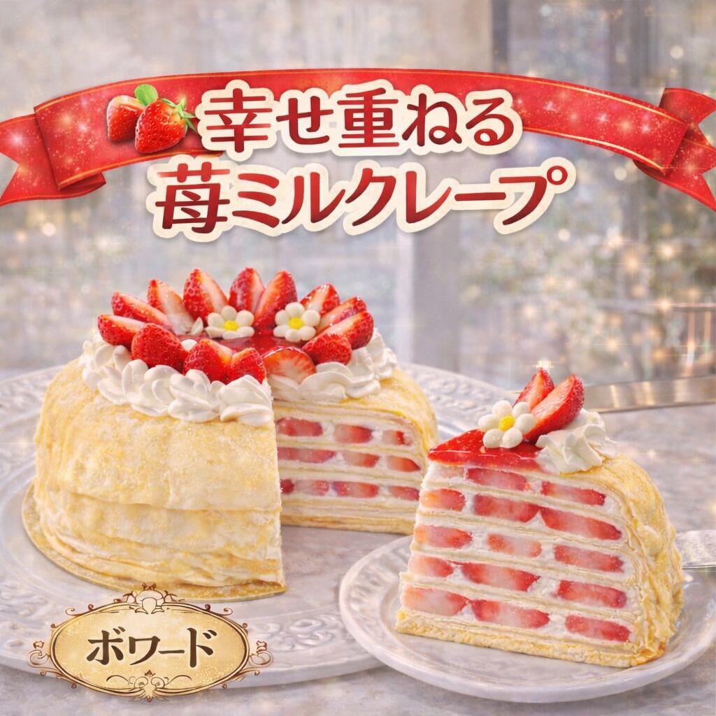 幸せ重ねる苺ミルクレープ