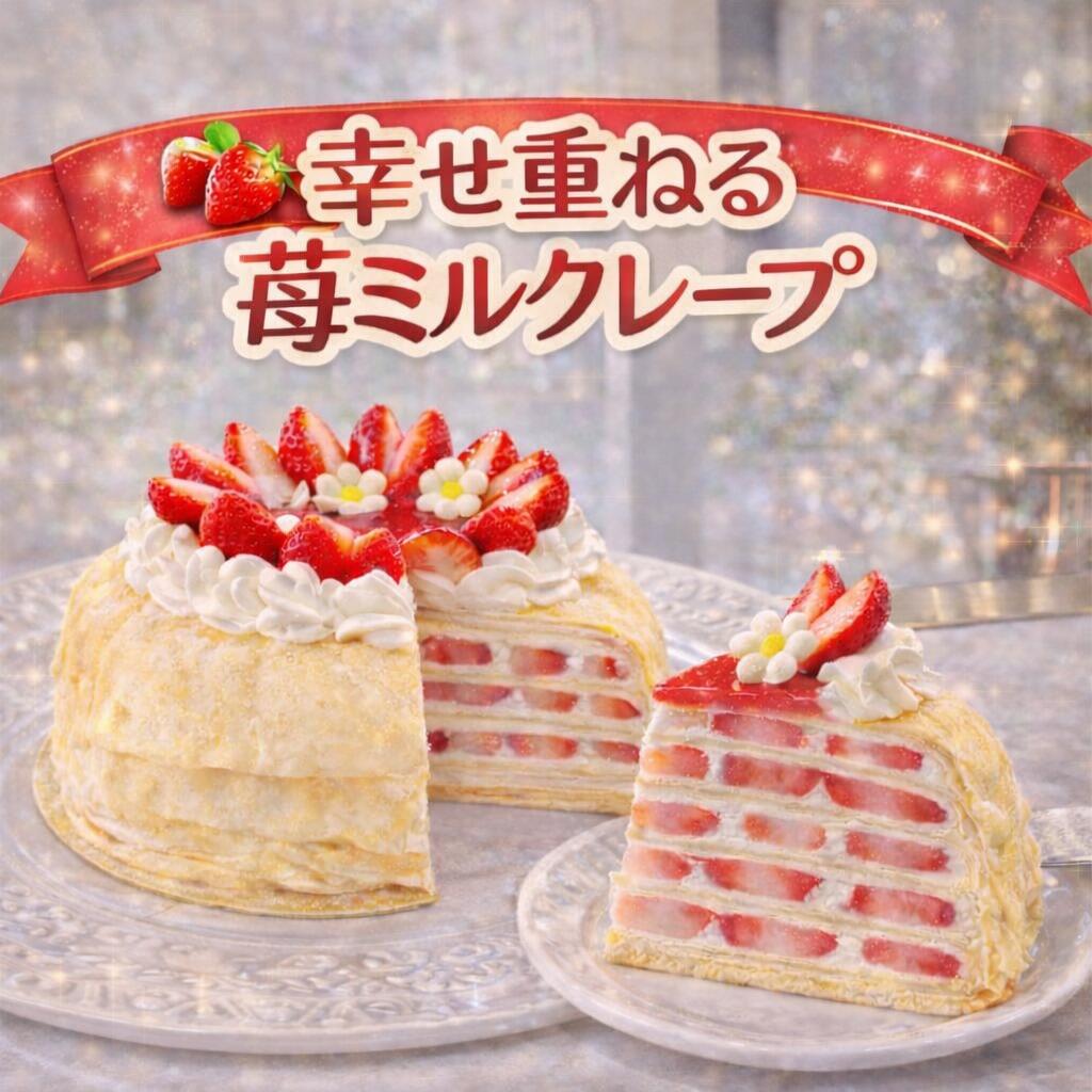 幸せ重ねる苺ミルクレープ