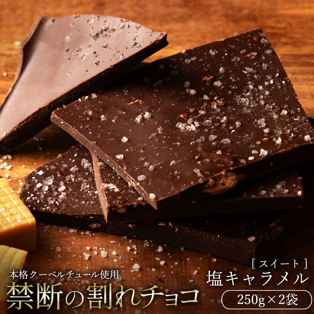 チョコレート チョコ 訳あり スイーツ 本格クーベルチュール使用 割れチョコ 塩キャラメル 250g×2個セット 割れチョコレート チョコ チョコ 業務用 製菓材料 板チョコ お菓子【冷蔵便】