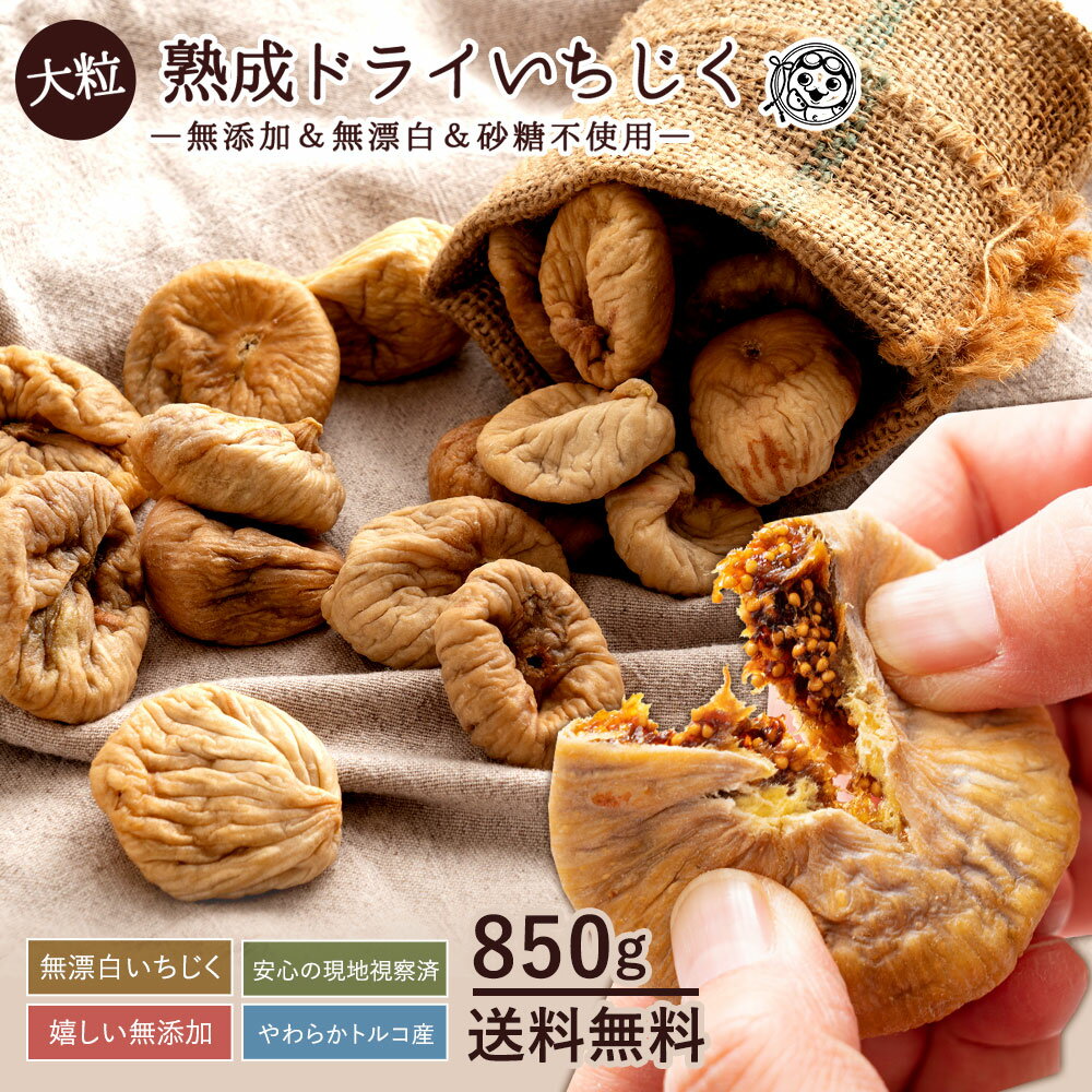 いちじく ドライフルーツ いちじく 850g ドライイチジク 送料無料 [ 1kgより少し少ない850g 無添加 砂糖不使用 無漂白 大粒肉厚 ドライいちじく ドライ フィグ トルコ産 無花果 フルーツ お徳用 大容量 大粒 ] お取り寄せグルメ