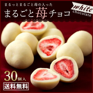 スイーツ イチゴまるごとチョコレート 30個入 送料無料 訳あり トリュフ フリーズドライ 苺 いちご ショコラ ポイント消化 チョコ お取り寄せスイーツ