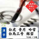 漢字向き半切 5種お試しセット-2(白虎 青月 吟雪 白馬三号 銀雲)【総額6000円超 計50枚 条幅】