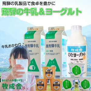 ギフト 乳製品【牛乳＆ヨーグルト】お見舞い 暑中お見舞い 敬老の日 甘くない お返し 自分用 ヨーグルト お取り寄せ 牛乳 セット 地域応援 内祝い お礼 お返し 送料無料 ミルク お誕生日 岐阜 飛騨 飛騨古川 コロナ 応援 健康 牧成舎 飛騨の牛乳