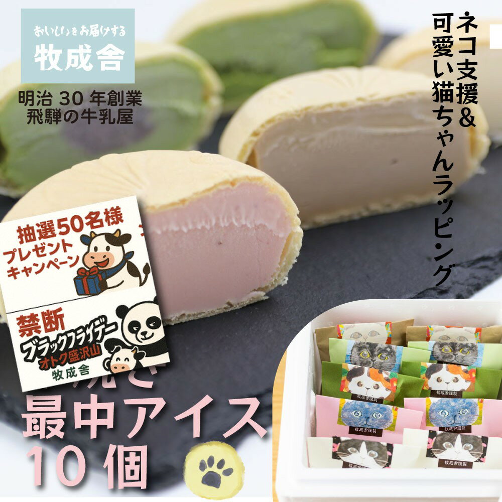 禁断のブラックパンダフライデー＆年末企画！【猫ちゃんラッピング！猫ちゃん・最中アイス】 アイスク..