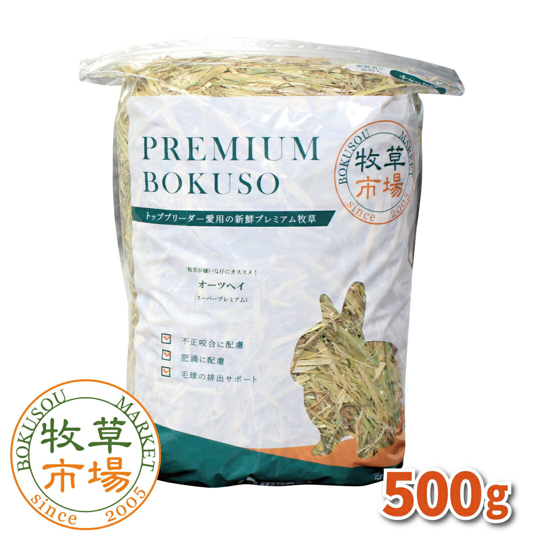 牧草市場 オーツヘイ（スーパープレミアムグレード）500g (500g×1パック)