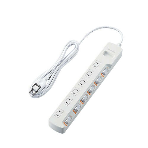 エレコム 省エネタップ/無灯個別スイッチ/雷ガード付/6個口/2.5m/ホワイト T-K5B-2625WH【メーカー直送】 エレコム 省エネタップ/無灯個別スイッチ/雷ガード付/6個口/2.5m/ホワイト T-K5B-2625WH【メーカー直送】