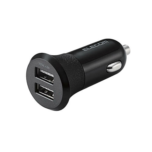 エレコム シガーチャージャー/2USBポート(自動識別)/4.8A/ブラック MPA-CCU10BK【メーカー直送】 エレコム シガーチャージャー/2USBポート(自動識別)/4.8A/ブラック MPA-CCU10BK【メーカー直送】