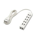 エレコム シャッタータップ「flecc barra」 2m 2ピン 6個口 ホワイト T-NFL01-2620WH【メーカー直送】