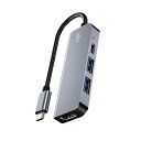 【6個セット】 Lazos 変換アダプタ TypeC 4in1 シルバー L-CHU4X6【メーカー直送】