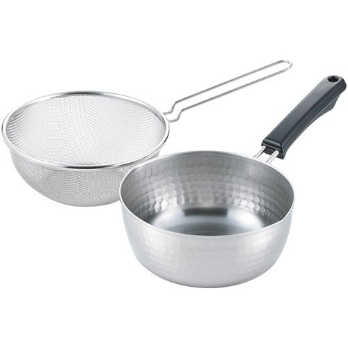 味壱雪平鍋18cm 揚げザル付 K50504126【メーカー直送】