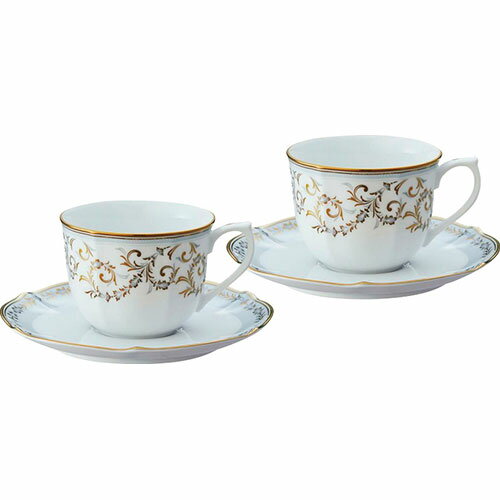 ノリタケ ソフィランス コーヒー碗皿ペアセット カップφ8.9×6.8cm、ソーサーφ15.7cm C6091564【メーカ..