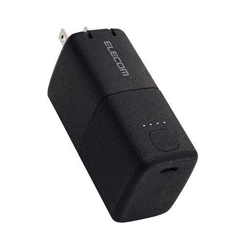 エレコム AC充電器一体モバイルバッテリー 5000mAh/30W/C×1 ブラック DE-AC09-5000BK【メーカー直送】