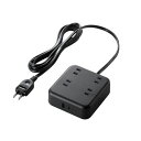 エレコム 電源タップ 2m ( コンセント ×4 Type-C ×1 USB-A ×1 ) ブラック T-U04-4220BK【メーカー直送】(2)